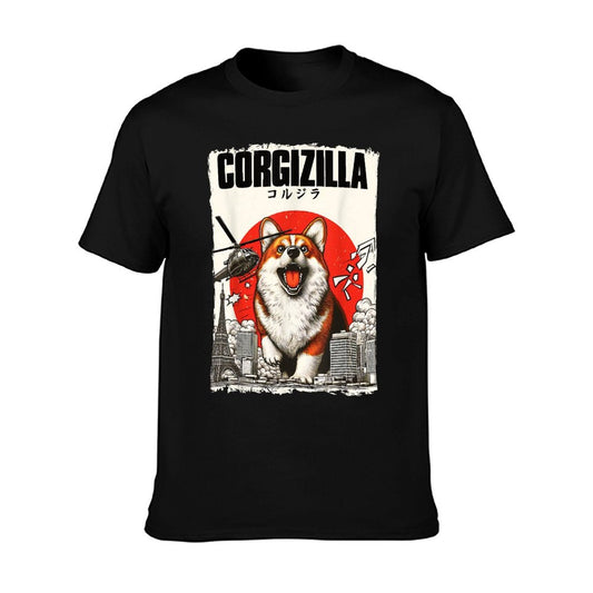 Feline Fashions Cat Apparel.USA CorgiZilla Parody Japanese Art Corgi Dog Mom Dad Unisex Adult T-Shirt