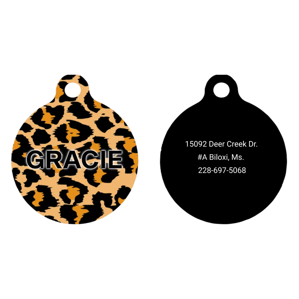 Leopard Print HD Dog ID Tag