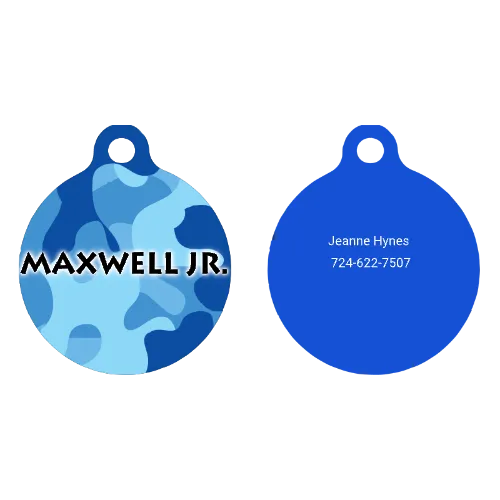 Camo Blue HD Dog ID Tag