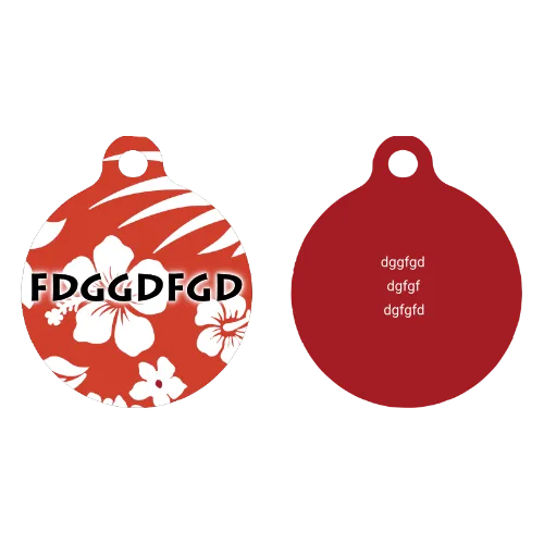 Aloha Red HD Dog ID Tag