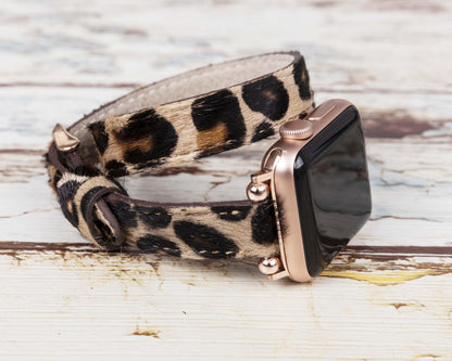 Genuine Leather Double Wrap Apple Watch Band Series 11/10/9/8/7/6/5/4/ SE / Ultra 1/2/3