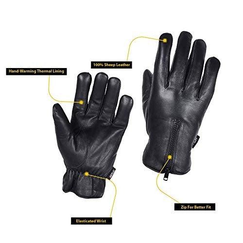 Men's Warm Winter Genuine Leather Driving Gloves