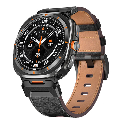 Mecha Bezel Leather Strap for Samsung Galaxy Watch