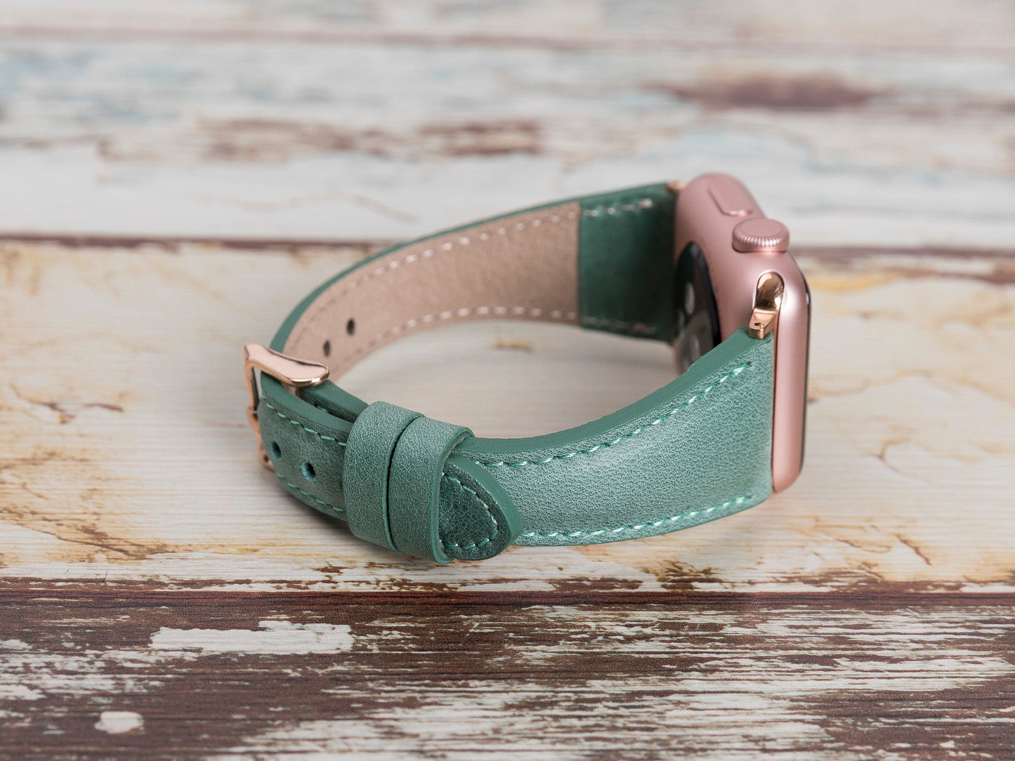 Green Leather Apple Watch Band Series 11/10/9/8/7/6/5/4/ SE / Ultra 1/2/3