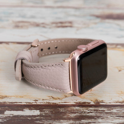 Beige Leather Apple Watch Band Series 11/10/9/8/7/6/5/4/ SE / Ultra 1/2/3