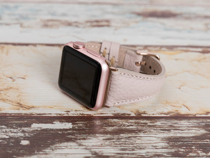 Beige Leather Apple Watch Band Series 11/10/9/8/7/6/5/4/ SE / Ultra 1/2/3