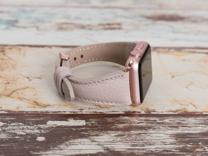Beige Leather Apple Watch Band Series 11/10/9/8/7/6/5/4/ SE / Ultra 1/2/3