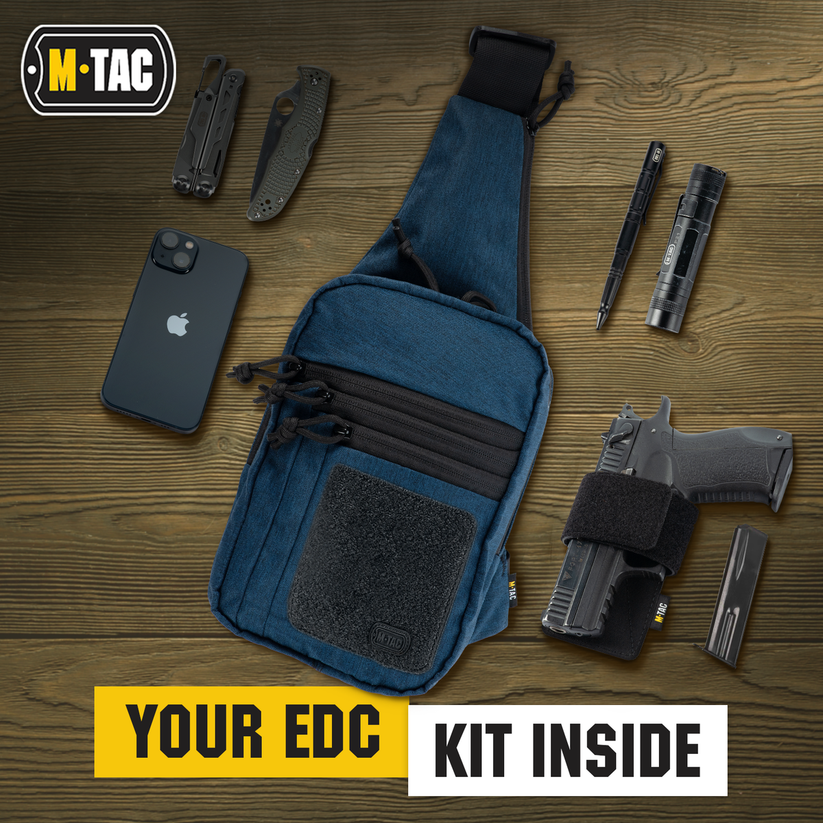M-Tac Tactical Bag Shoulder Chest Pack with Sling & Loop Panel