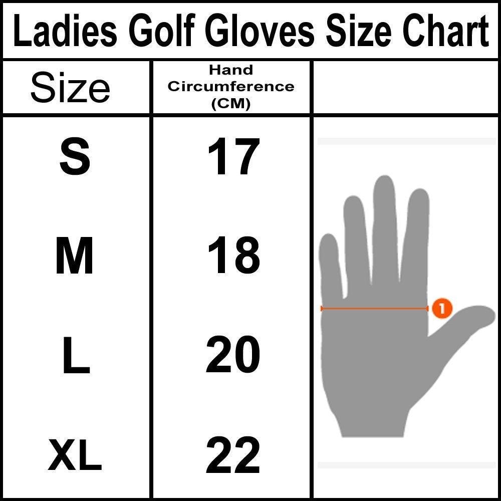 New Women's Golf Gloves Left Hand Cabretta Leather White Red