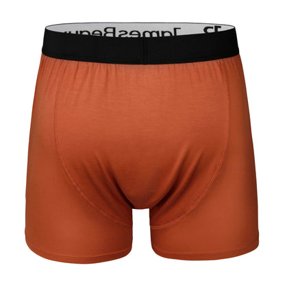 Men's Bamboo Boxer Shorts - Ultra-Soft & Breathable Underwear (Orange)