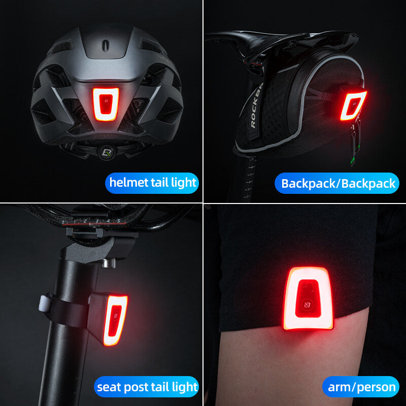 Bike Helmet Warning Tail Light USB