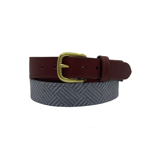 Needlepoint Texture Basketweave Steel Grey and Navy Blue