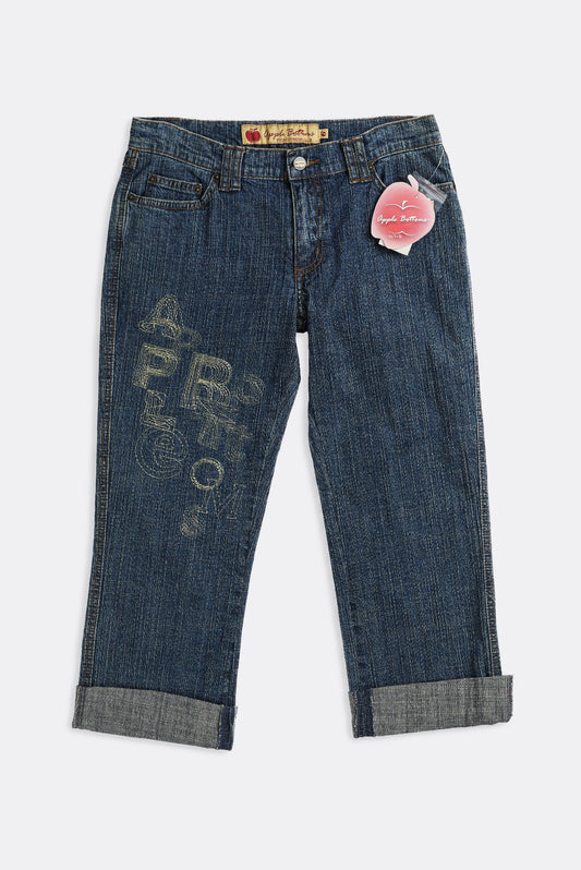 Deadstock Apple Bottom Gold Embroidered Denim Capris - W30