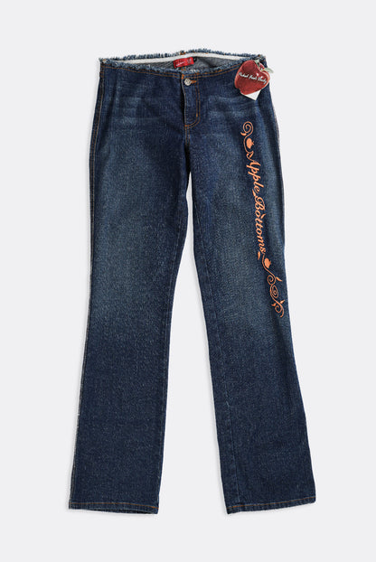 Deadstock Apple Bottom Orange Embroidered Denim Pants - W32