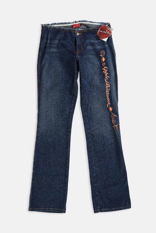 Deadstock Apple Bottom Orange Embroidered Denim Pants - W32