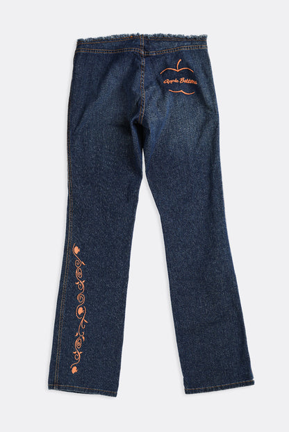 Deadstock Apple Bottom Orange Embroidered Denim Pants - W32