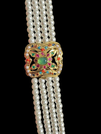 DLN97  Filza jadau rani haar in Navratan ( READY TO SHIP )