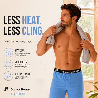 Men's Bamboo Anti-Chafing & Breathable Boxer Shorts (3-Pack) | Blue