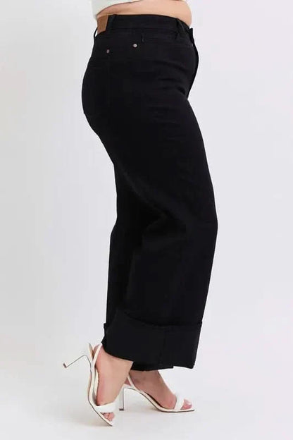Judy Blue Full Size High Waist Reto Wide Leg W/ Cuff