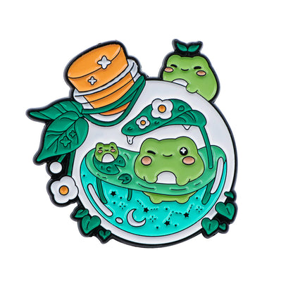 Cute Frog Terrarium Enamel Pins