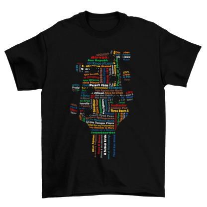 Msstzblkbz T-Shirt - Colorful Guitar's Head Band Design
