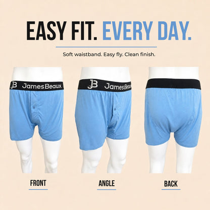 Men's Bamboo Anti-Chafing & Breathable Boxer Shorts (3-Pack) | Blue