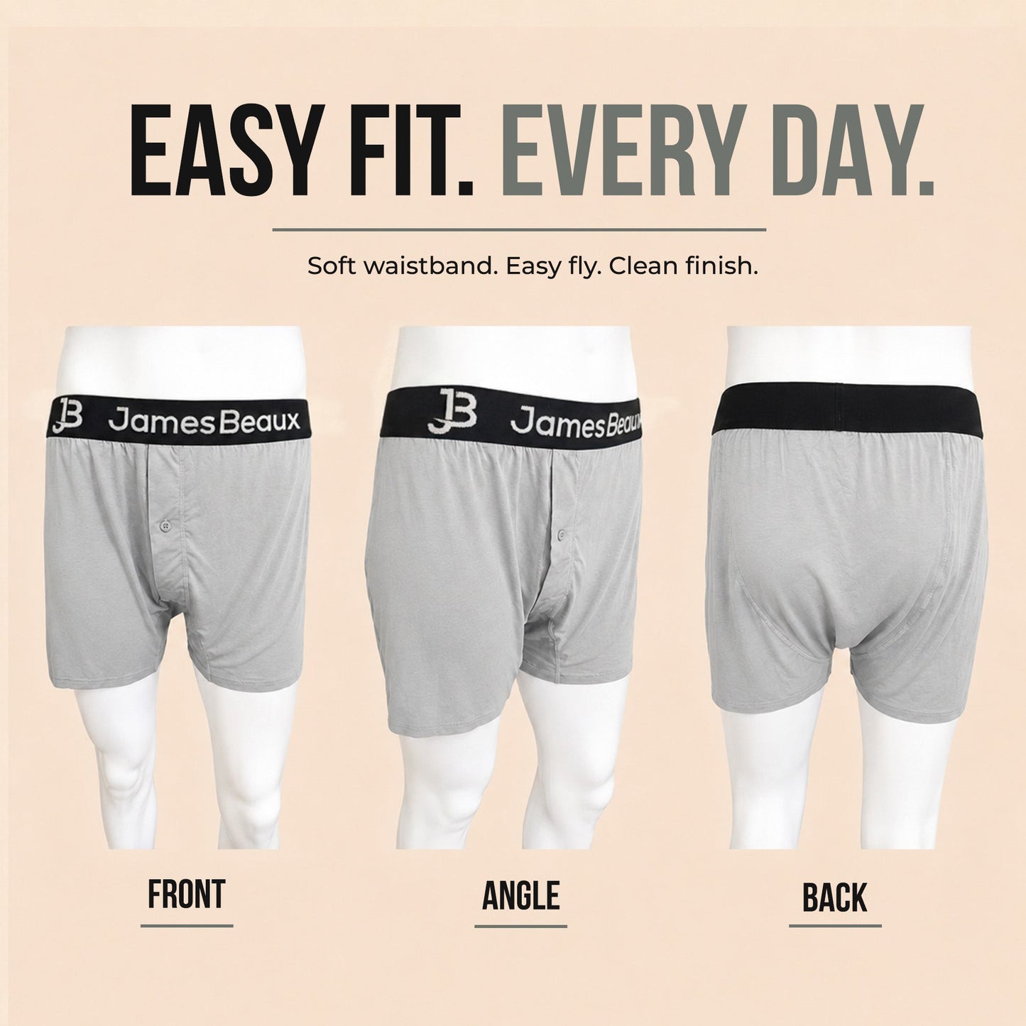 Men's Bamboo Boxer Shorts - Ultra-Soft & Breathable Underwear (Heather Gray)