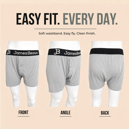 Men's Bamboo Boxer Shorts - Ultra-Soft & Breathable Underwear (Heather Gray)