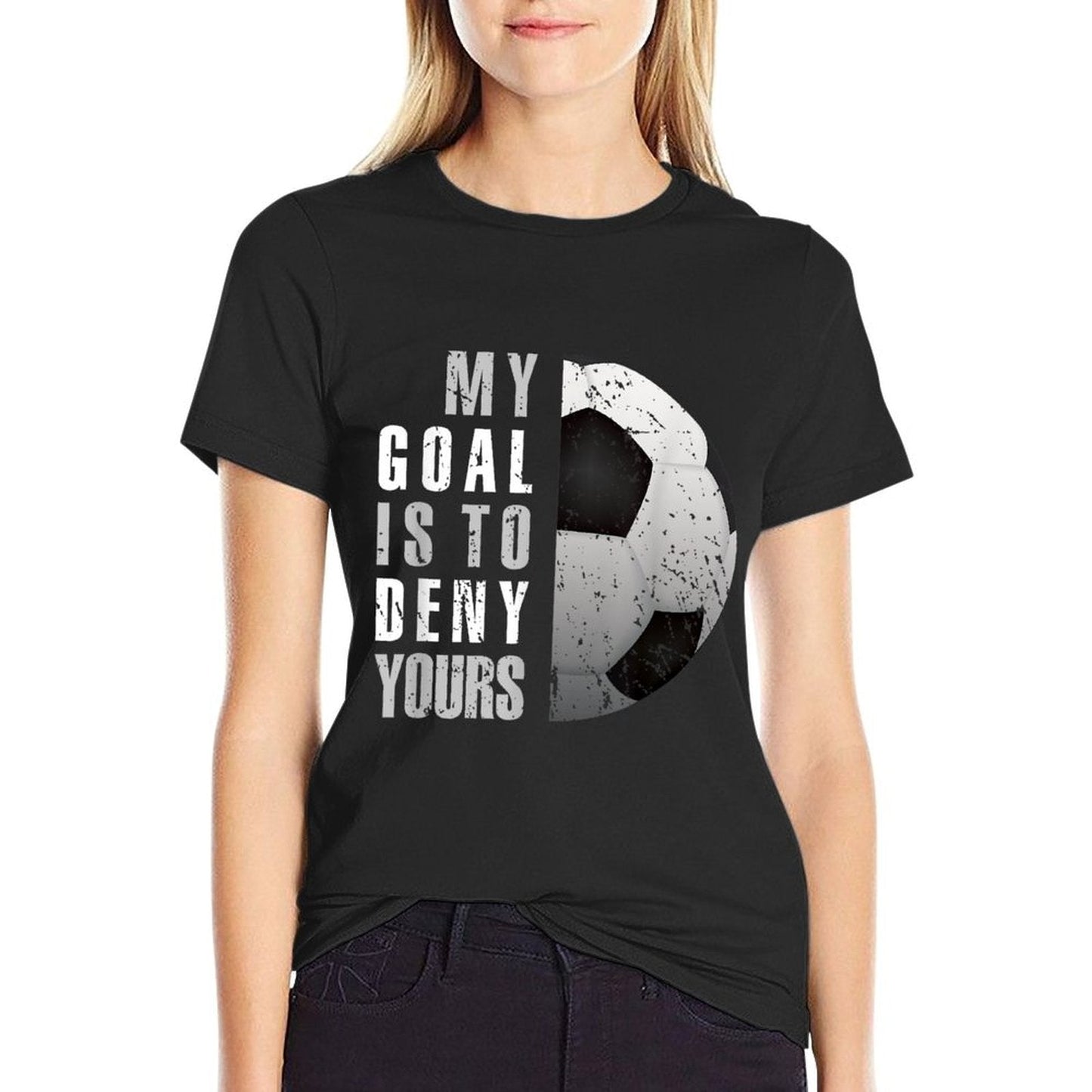 My Goal Is To Deny Yours Soccer Goalie Distressed Goalkeeper T-Shirt