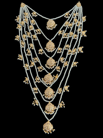 SAT115 Anya jadau 7 layered / satlada in Pearls ( READY TO SHIP )