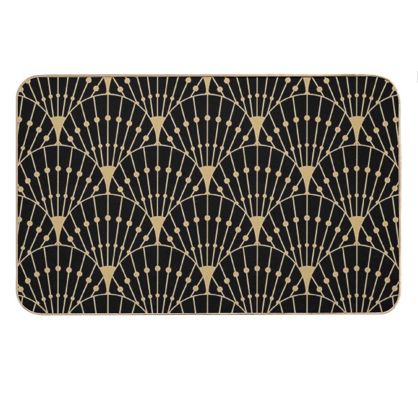 Deco Scales (gold + Black) Bath Mat