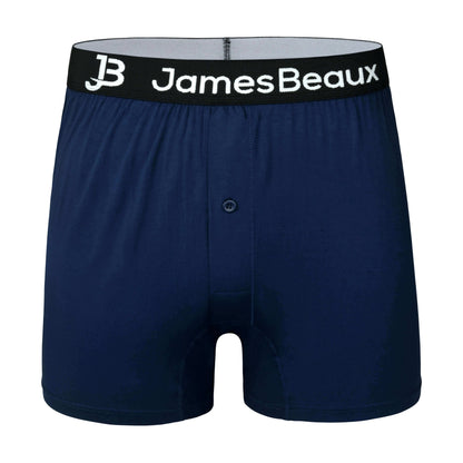 3-Pack Men's Navy Blue 95% Bamboo Boxer Shorts