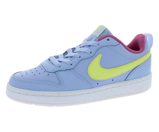 Nike Kids Court Borough Low 2 Sneakers Cobalt Bliss/Lt Lemon Twist 4 M US