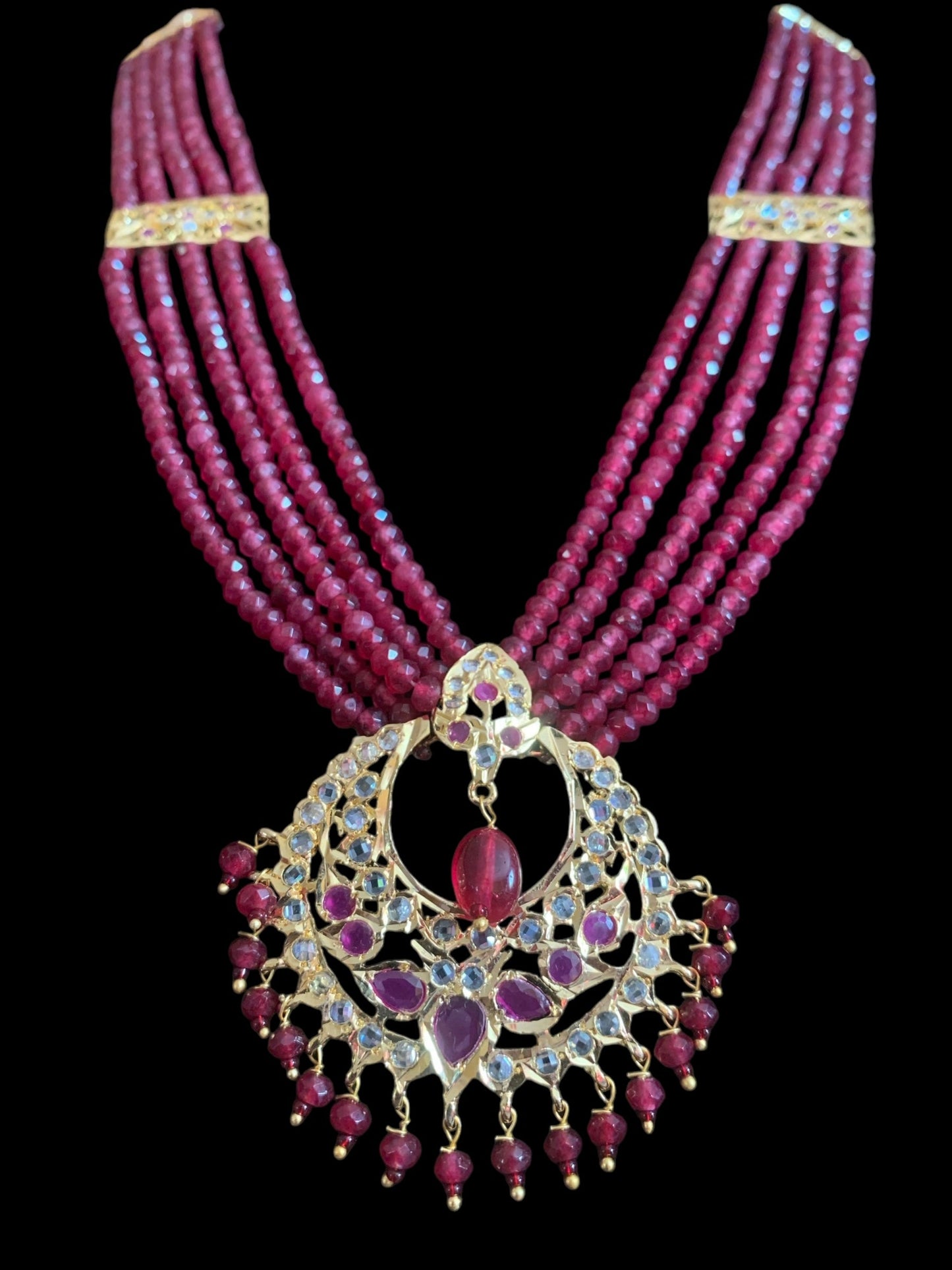 BR470 Noor bridal set in rubies (SHIPS IN 4 WEEKS )
