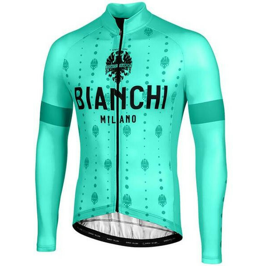 Bianchi Perticara Men's Long Sleeve Cycling Jersey (Celeste) M, L