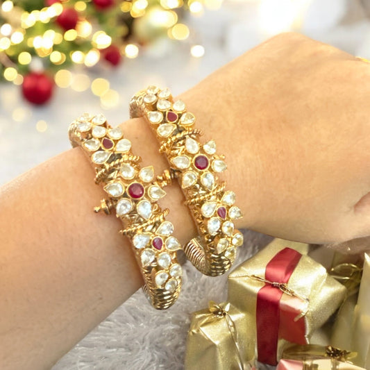 B396 Phannas ka kada - bangles 1 pair in high quality zircon ( READY TO SHIP )