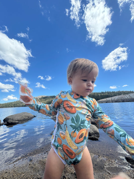 Lola One Piece Kids Swimsuit - Papaya
