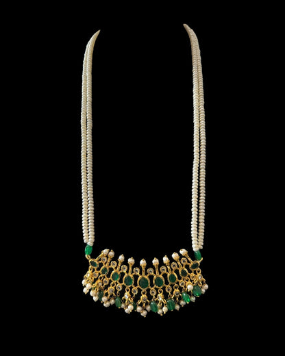 PS559 Hyderabadi / Nizami tirmani in fresh water pearls with chandbali( READY TO SHIP )