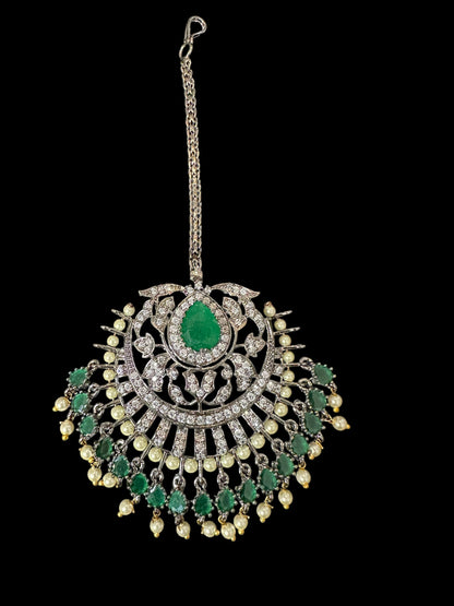 ERTK201 Victorian earrings tika - green ( SHIPS IN 2 WEEKS  )