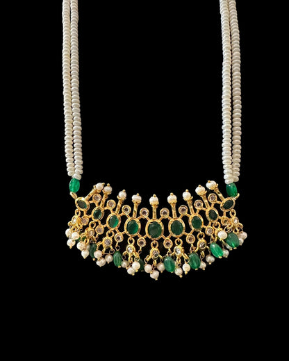 PS559 Hyderabadi / Nizami tirmani in fresh water pearls with chandbali( READY TO SHIP )