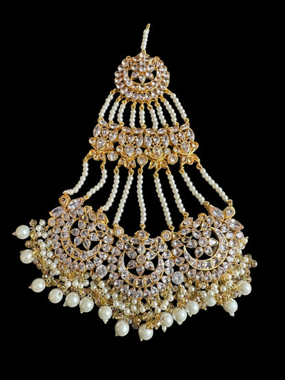BR477 JIMENA bridal set in zircon and pearls ( SHIPS IN 4 WEEKS )