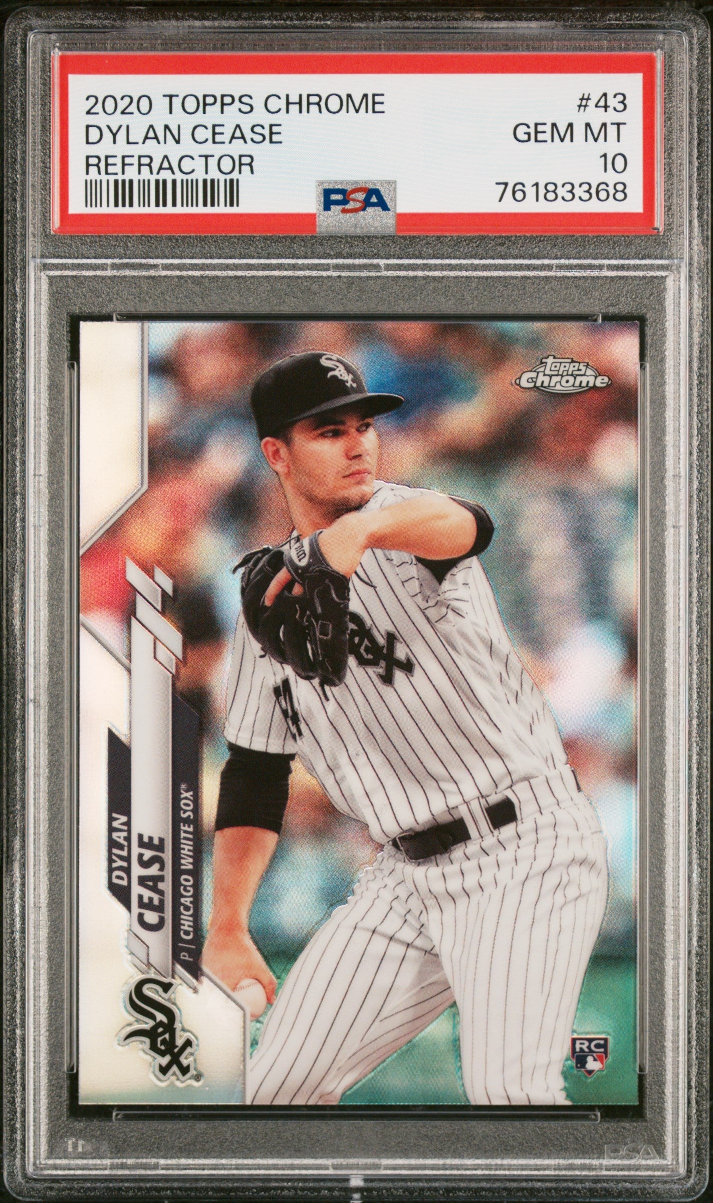 Graded 2020 Topps Chrome Dylan Cease #43 Refractor Rookie RC Baseball Card PSA 10 Gem Mint
