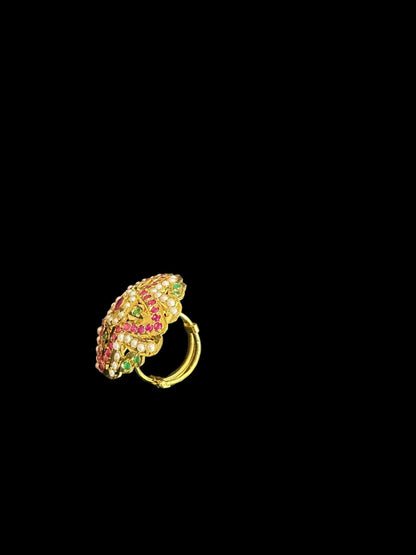DJR74 Jadau ring-ruby emerald pearl( READY TO SHIP )