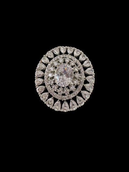 DJR141 Cz silver plated  ring ( READY TO SHIP)