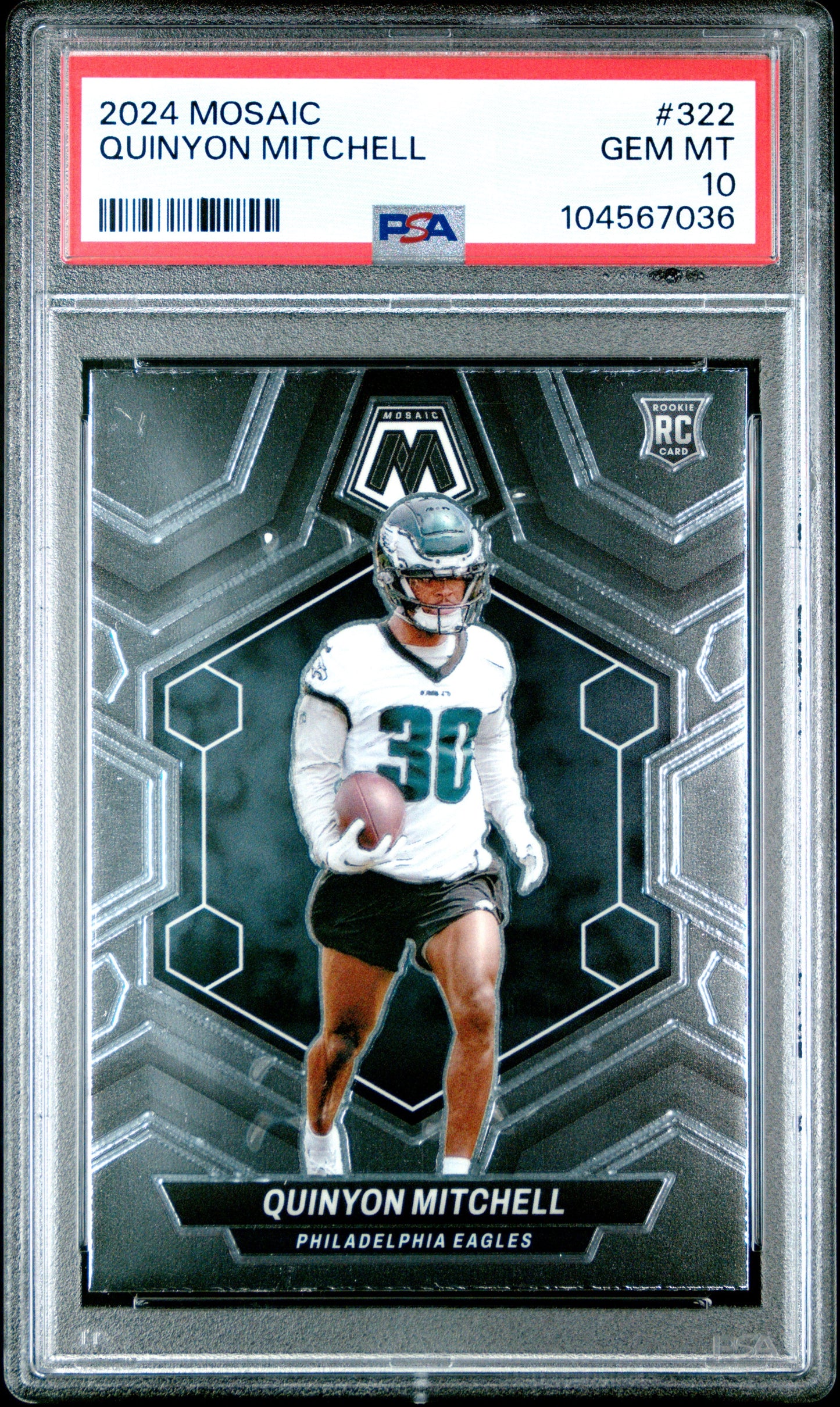 Graded 2024 Panini Mosaic Quinyon Mitchell #322 Rookie RC Football Card PSA 10 Gem Mint