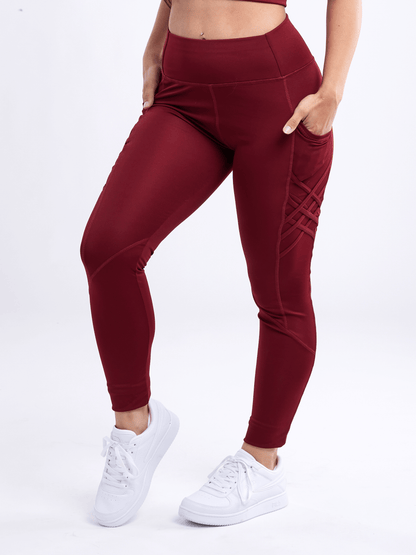 JupiterGear High-Waisted Criss-Cross Training Leggings with Hip Pockets