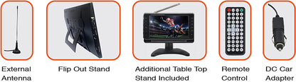 Naxa Portable 14.1" 12 Volt ACDC TV and Digital Multimedia Player