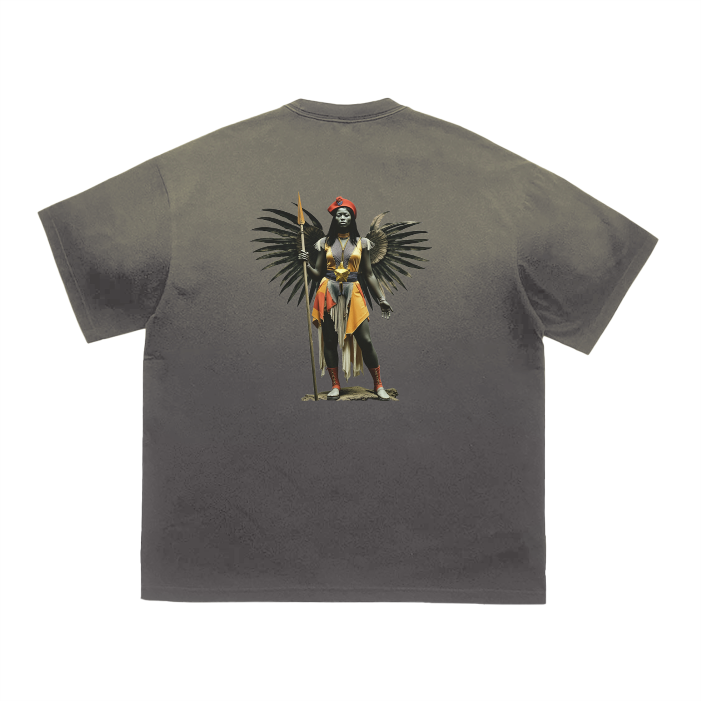 Amaru Khan Stars Deux Vintage Washed Tiger Stripes Dyed Gradient T-Shirt