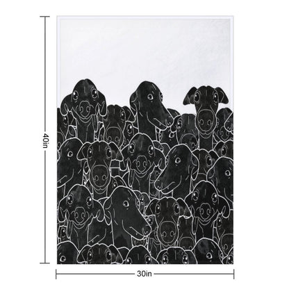 Greyhounds Black And White Pattern Throw Blanket