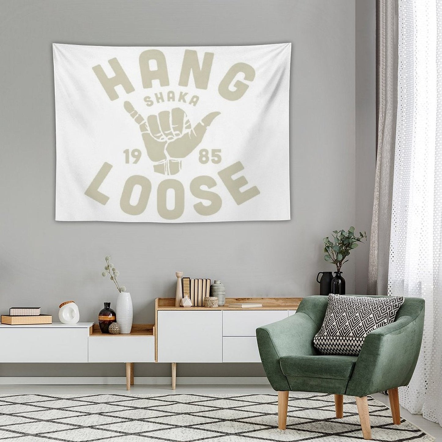 Vintage Surf Sticker Shaka Tapestry